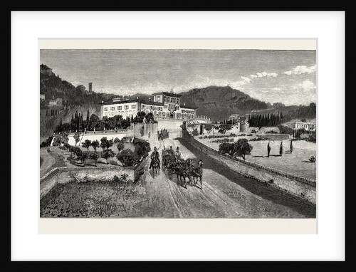 The Villa and Gardens from the Road, the Villa Palmieri, Florence, Italy by Anonymous