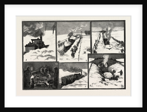 Snow Storm in the North of England, Snow-Plough Clearing the Drift after the Workmen Have Lightened It by Anonymous