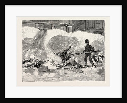 Blizzard in New York, Burning Holes in the Snow after the Storm, United States by Anonymous