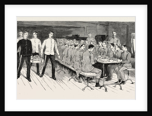 Manoeuvres at Portsmouth, the Queen's Westminster Rifle Volunteers at Dinner in Eastney Barracks by Anonymous