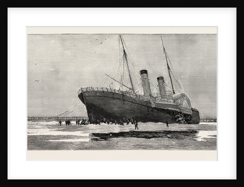The Channel Steamer Invicta Stranded Outside Calais Harbour France by Anonymous