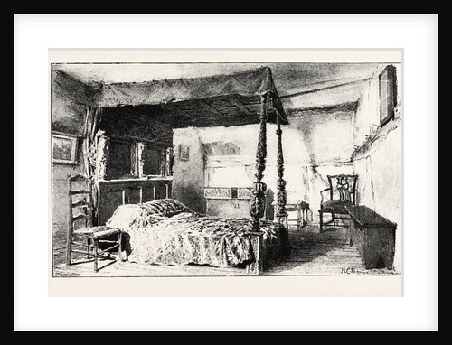 Bedroom in Anne Hathaway's Cottage at Shottery, Near Stratford-on-Avon with Bedstead of the Time of Shakespeare by Anonymous