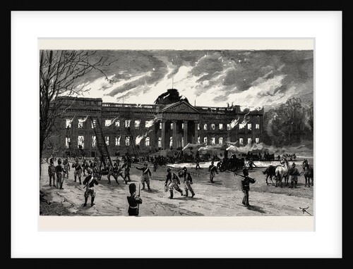 The Burning of Laeken Castle, Brussels, the Residence of King Leopold, Belgium by Anonymous