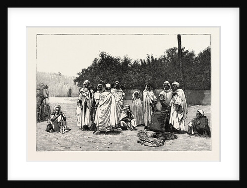 Views in Biskra, a Group of Arabs on the March by Anonymous