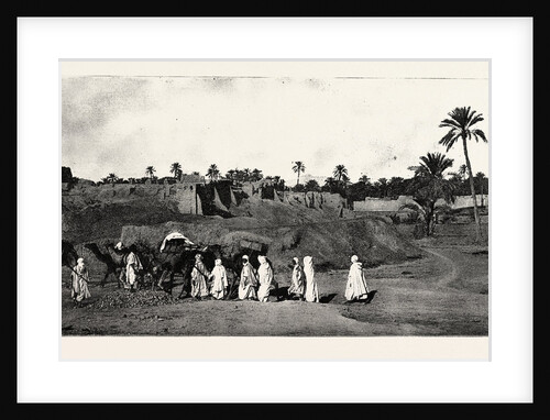 A Caravan Approaching an Old Fort in Biskra by Anonymous