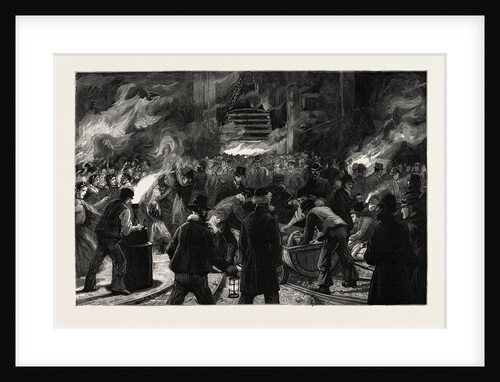 Colliery Explosion at Llanerch, Monmouthshire, the Midnight Shift Waiting to Descend the Shaft to Recover Bodies by Anonymous