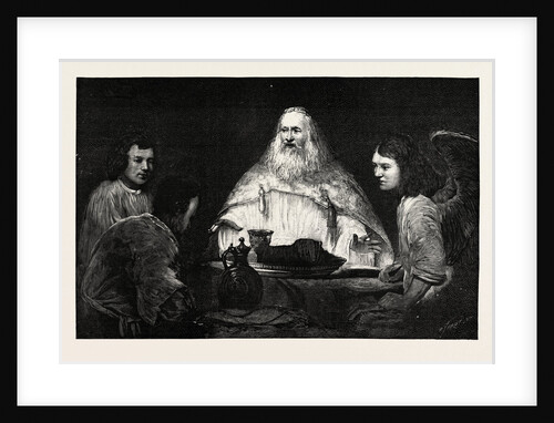 Abraham at Table with the Angels, Picture Attributed to Rembrandt by Anonymous