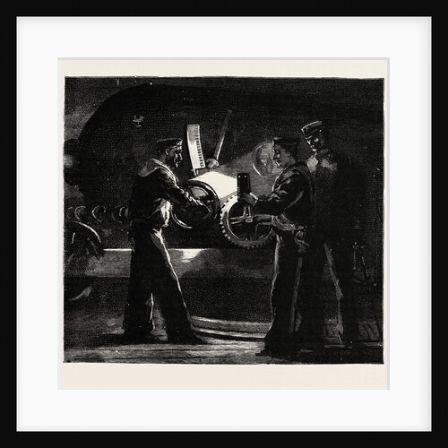 Night Quarters on Board a Man of War, Laying a Gun by Anonymous
