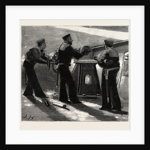 Night Quarters on Board a Man of War, Working the Quick Firing Gun by Anonymous