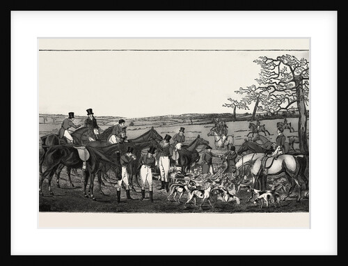 Hunting in Leicestershire, 1827, Hunt, Horse, Horses by Anonymous