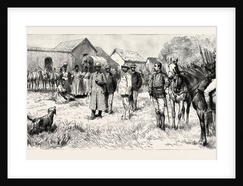 Dinizulu, Undabuko, and Chingwao, the Exiled Zulu Chiefs, Leaving the Gaol at Eshowe, Zululand, En Route by Anonymous