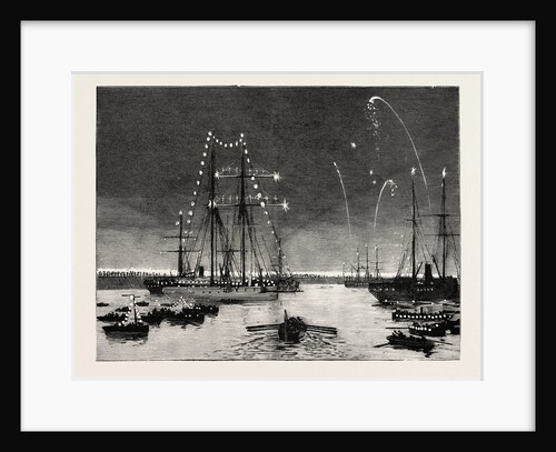 The Duke and Duchess of Connaught Leaving Colombo at Night by Anonymous