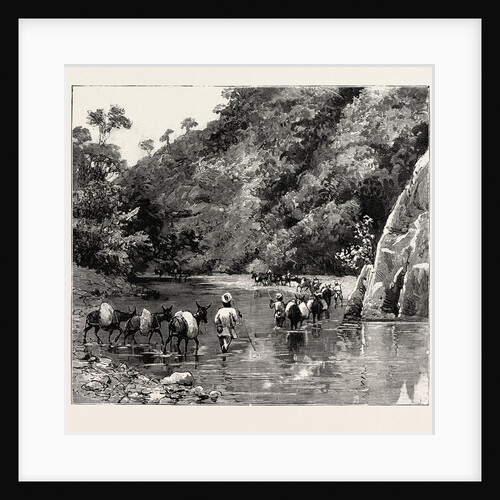 The Chin Lushai Expeditionary Force, a Mule Convoy Crossing the Loung Gut Choung Stream by Anonymous