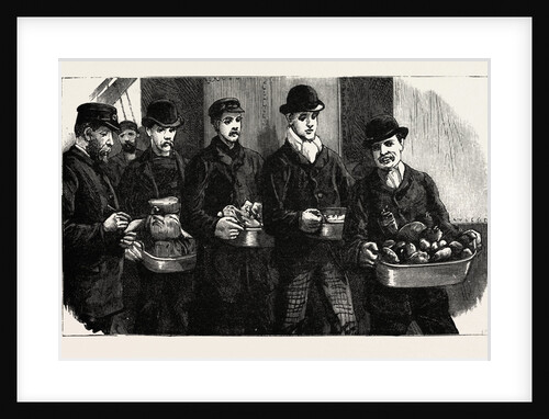 Stokers for the British Navy, Newly Joined Men Drawing Their Rations by Anonymous