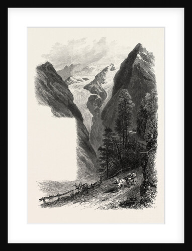 On the Stelvio Pass, the Alps, Italy,19th Century Engraving by Anonymous