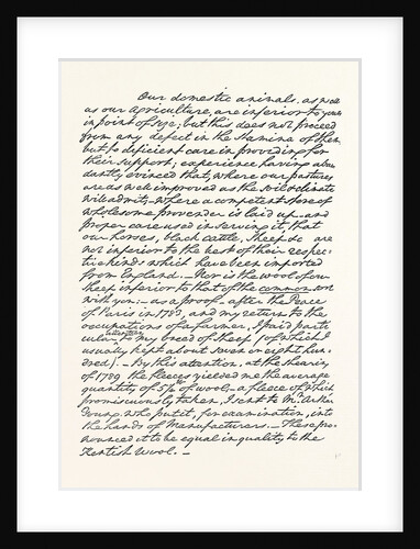 Facsimile of a Portion of a Letter from Washington, Addressed to Sir J. Sinclair, Bart. by Anonymous