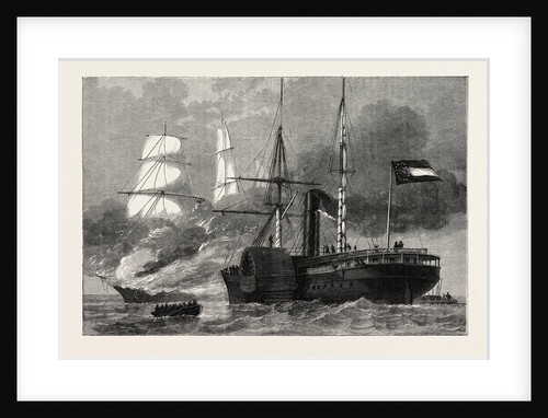 The Nashville Destroying a Federal Merchantman, American Civil War by Anonymous
