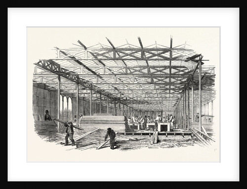 The Great Exhibition: The Building of the Crystal Palace, the South Aisle Looking West, London by Anonymous