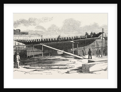 Yacht Building at New York to Compete the English Yachts at Cowes, United States of America by Anonymous