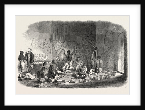 Ivory-Cutters at Berhampoor, Brahmapur, (Bengal), India, for the Great Exhibition in London, UK, Ivory by Anonymous
