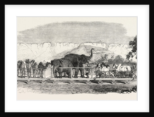Railway from Calcutta to Delhi: Baggage Train Passing the Fortress of Rhotas, India by Anonymous
