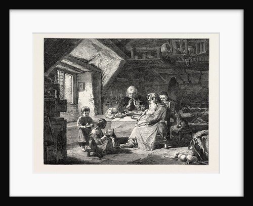 Exhibition of the British Institution, the Grace; Saying a Prayer Before Dinner by Anonymous
