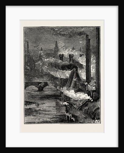 The Clyde Steel and Iron Works by Night by Anonymous