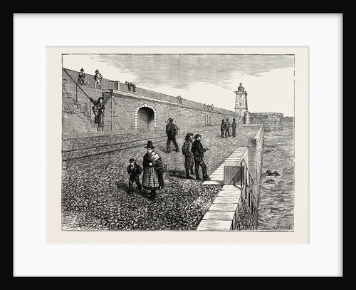 Inauguration of the Holyhead Breakwater and Harbour of Refuge by H.R.H. The Prince of Wales: Extremity of Breakwater, and Lighthouse, Wales by Anonymous
