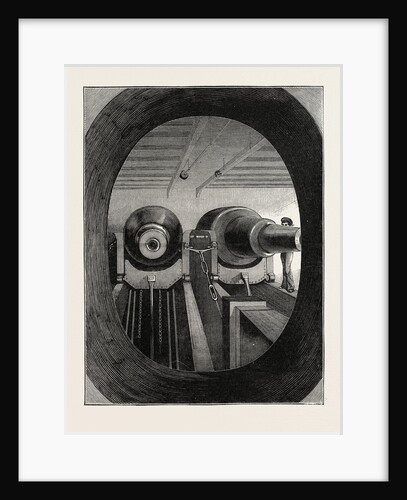 A Peep Into the Turret of the Ship Devastation, Where Two Cannons Can Be Seen by Anonymous