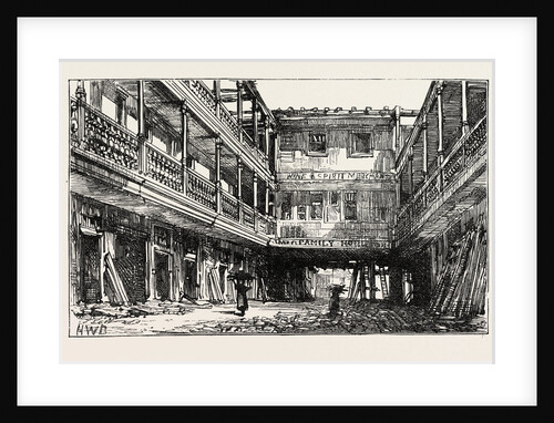 The Four Swans Inn, Bishopsgate Street, Sketched During the Recent Demolition, London by Anonymous