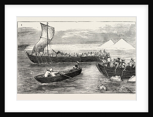 The Russian Expedition to Khiva: Passing the River Amu Darya by Russian Troops by Anonymous