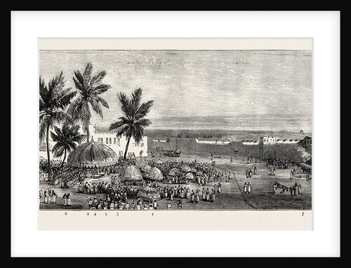 The Ashantee War, Reading the Queen's Letter at the Palaver of Kings at Accra, Ghana: General View of the Meeting by Anonymous