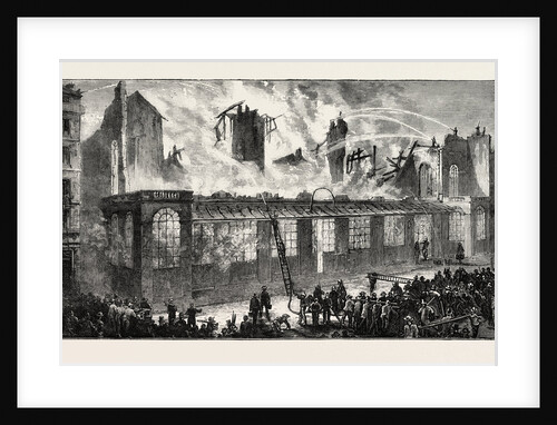 Burning of the Old Paris Opera House, Viewed from the Rue Le Peletier, France by Anonymous
