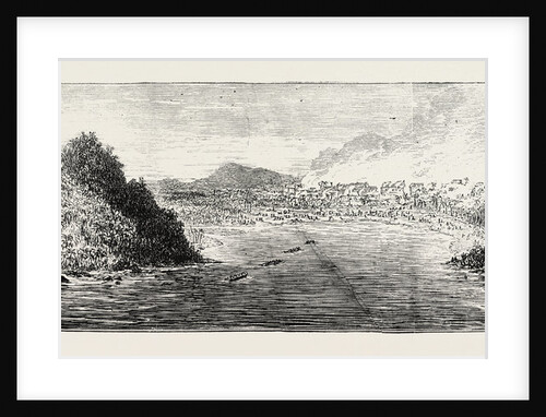 The Ashantee War: View of Aquidah, Shelled by H.M.S. Druid, August 28, 1873, Anglo Ashanti War, Ghana by Anonymous