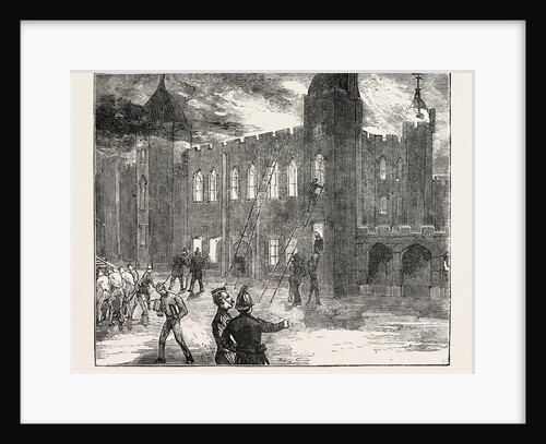 The Fire at the Royal Military Academy at Woolwich, UK: View from the Courtyard, 7 A.M. by Anonymous