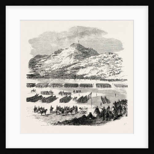 The Review by Her Majesty of Rifle Volunteers at Edinburgh: View Looking Towards Arthur's Seat and Salisbury Crags by Anonymous