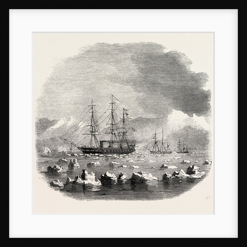 H.M.S. Termagant Convoying the Gun Boats Grappler and Forward Through the Straits of Magellan: Steaming Through the Ice in Wide Channel by Anonymous