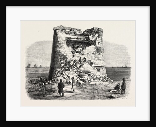 Destruction of the Martello Tower, Eastbourne, Sussex, by Sir W. Armstrong's Guns, at a Distance of 1032 Yards by Anonymous
