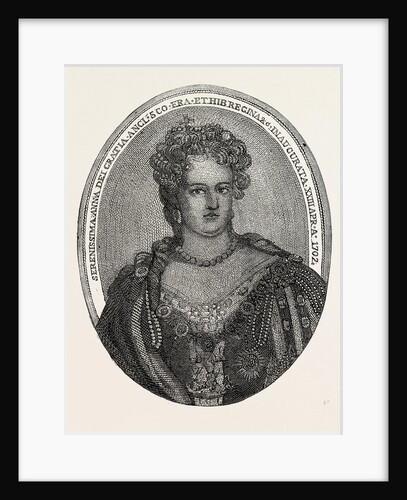 Portrait of Queen Anne Composed Entirely of Minute Writing by Anonymous