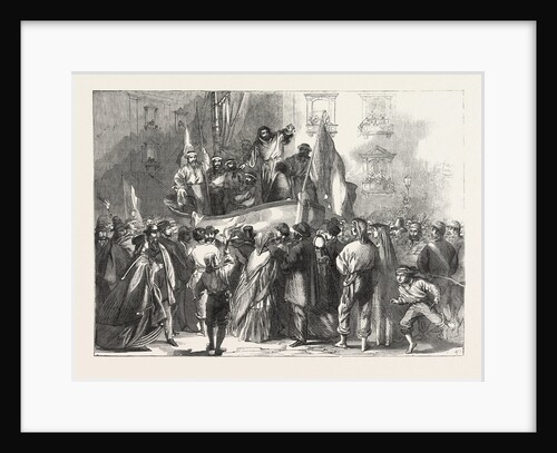 Padre Giovanni Addressing the People in Front of the Jesuits' College, Naples, Italy by Anonymous