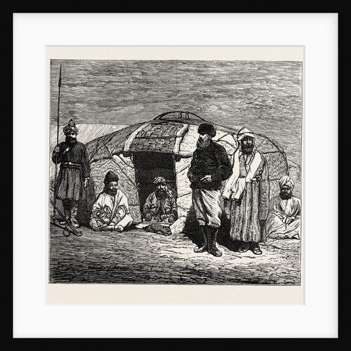 The Mission to Yarkund and Kashgar: Travellers' Smoking-Divan in a Kirghiz Tent by Anonymous