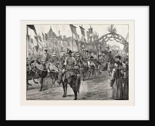 The Newly Married Crown Prince and Princess of Romania at Bucharest: Arriving at the Royal Palace by Anonymous