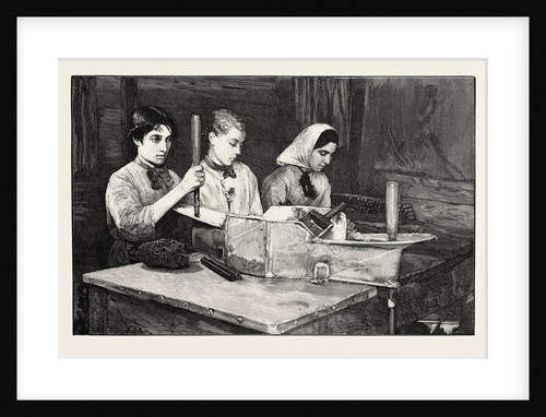 Dynamite Manufacture at Isleten, Near Fluelen, Switzerland: Filling Cartridges with Dynamite Powder by Anonymous