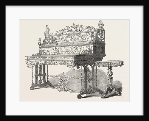 Carved Escritoire and Table, from Switzerland by Anonymous