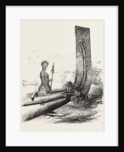 Maori Chief, and Carved Stern of a New Zealand Canoe by Anonymous