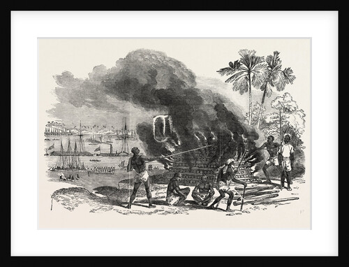 Burning the Body of the Late Dewan Moolraj, on a Sandbank in the Ganges by Anonymous