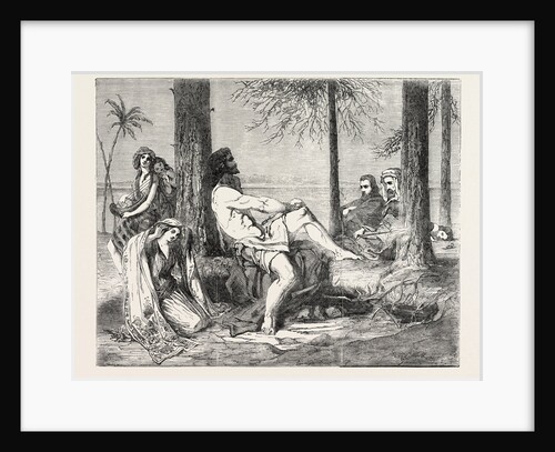 Historical Painting Delilah Asking Forgiveness of Samson. by Anonymous