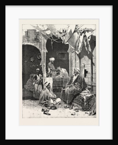 A Barber's Shop at Cairo: Discussing the Situation, Egypt by Anonymous