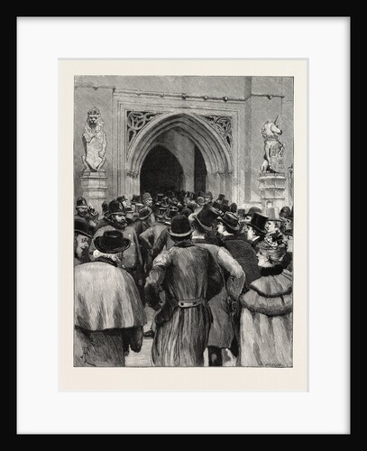 The Great Home Rule Debate: Scene at the Door of the House of Commons, UK, 1893 by Anonymous