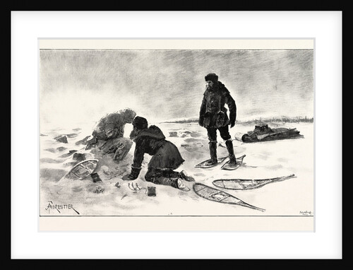 The White Chief Picked Up the Book and Pencil, and Then Knelt Down and Peered Up in the Dead Man's Face, All Hard Like Stone and Crusted with Frost by Anonymous